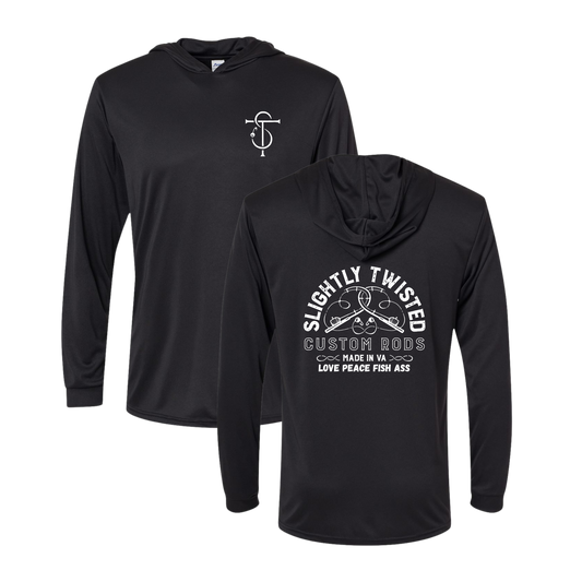 Slightly Twisted Custom Rods Peace Love Graphic Sun Hoodie