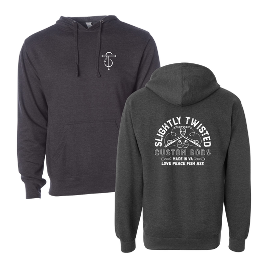 Slightly Twisted Custom Rods Peace Love Graphic Hoodie