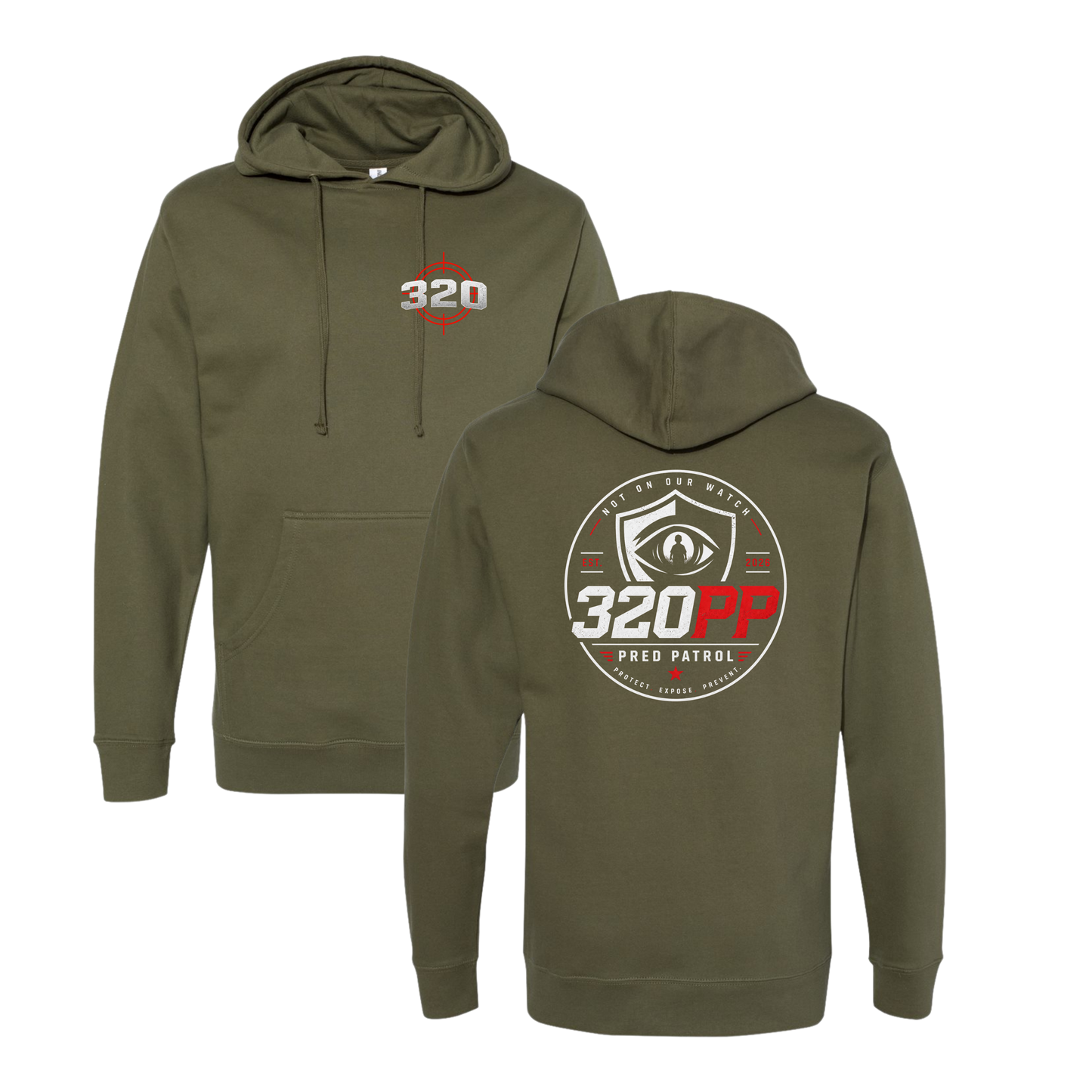 320 Pred Watching Eye Graphic Hoodie